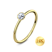 14K Gold CZ Circular Nose Ring G14NSKR-653